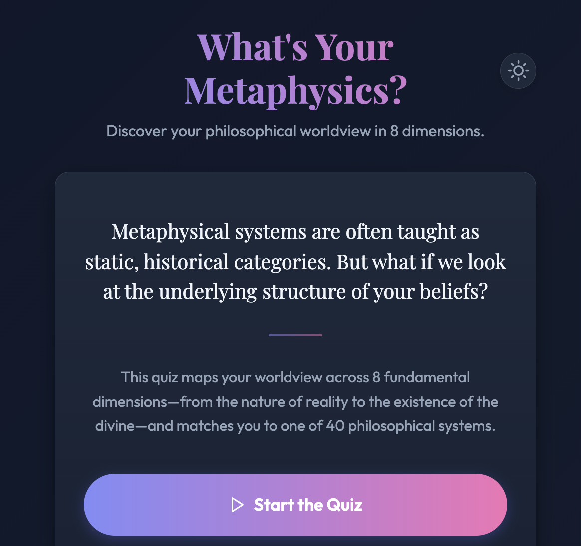 Metaphysics Quiz